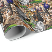 Wild afrikanische Savanna Tiere Geschenkpapier (Rolleneckpunkt)