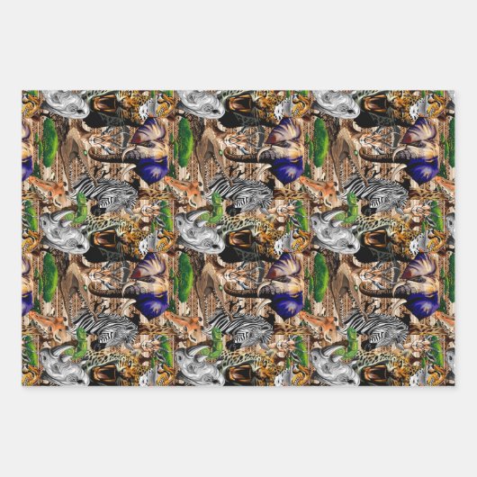 Wild afrikanische Savanna Tiere Geschenkpapier Set (Vorderseite 2)