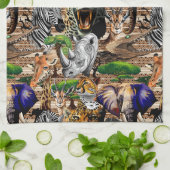Wild afrikanische Savanna Tiere Geschirrtuch (Gefaltet)
