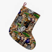 Wild afrikanische Savanna Tiere Großer Weihnachtsstrumpf (Vorderansicht (hängend))