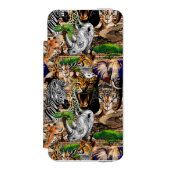 Wild afrikanische Savanna Tiere Incipio iPhone Geldbeutel-Hülle (Folio Vorderseite)