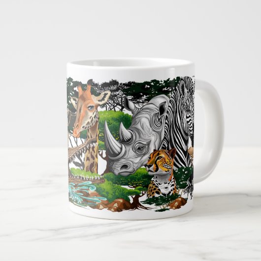 Wild afrikanische Savanna Tiere Jumbo-Tasse (Vorderseite Rechts)