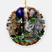 Wild afrikanische Savanna Tiere Keramik Ornament (Hinten)