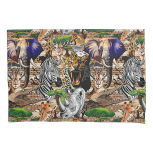 Wild afrikanische Savanna Tiere Kissenbezug