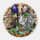 Wild afrikanische Savanna Tiere Magnet (Vorne)