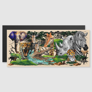 Wild afrikanische Savanna Tiere Magnetkarte