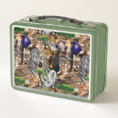 Wild afrikanische Savanna Tiere Metall Brotdose (Rückseite)