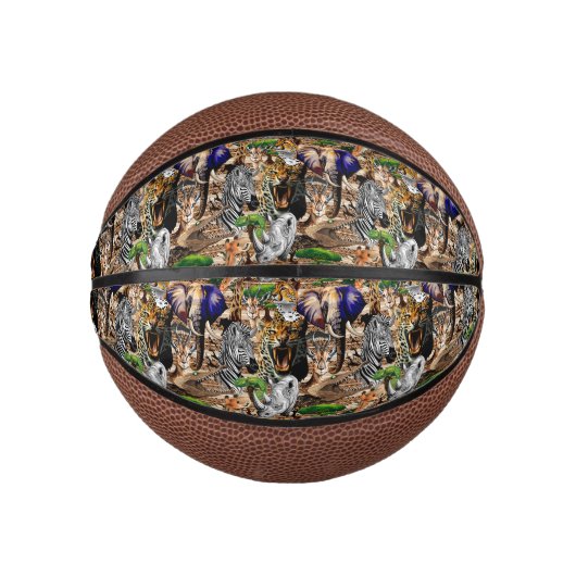 Wild afrikanische Savanna Tiere Mini Basketball (Vorderseite)