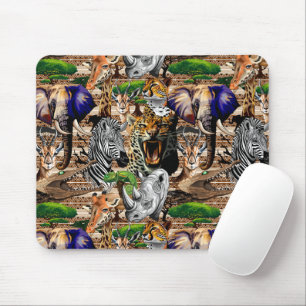 Wild afrikanische Savanna Tiere Mousepad