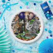 Wild afrikanische Savanna Tiere Pappteller (Party)
