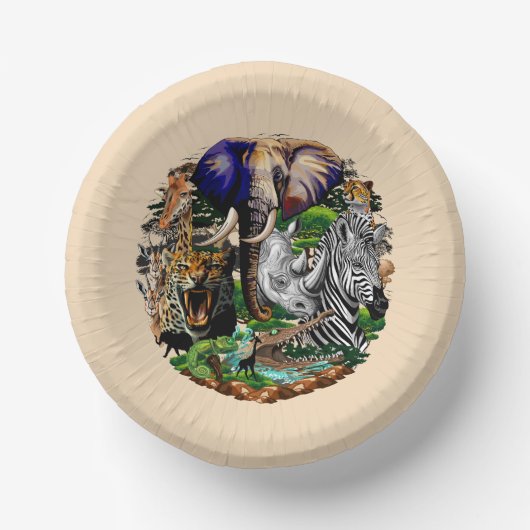 Wild afrikanische Savanna Tiere Pappteller (Vorderseite)
