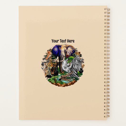 Wild afrikanische Savanna Tiere Planer (Rückseite)