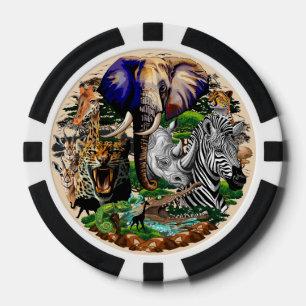 Wild afrikanische Savanna Tiere Pokerchips