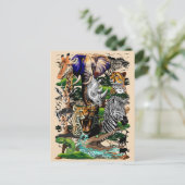 Wild afrikanische Savanna Tiere Postkarte (Stehend Vorderseite)