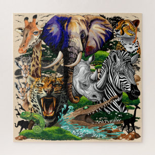 Wild afrikanische Savanna Tiere Puzzle