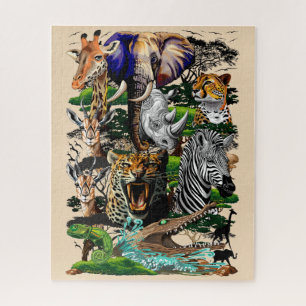 Wild afrikanische Savanna Tiere Puzzle