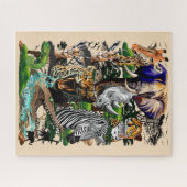 Wild afrikanische Savanna Tiere Puzzle (Horizontal)