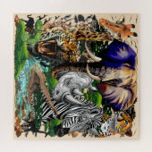 Wild afrikanische Savanna Tiere Puzzle (Horizontal)