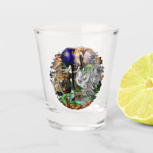 Wild afrikanische Savanna Tiere Schnapsglas