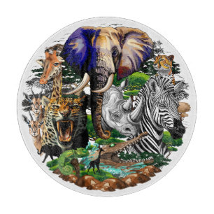 Wild afrikanische Savanna Tiere Schneidebrett