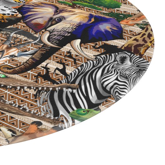 Wild afrikanische Savanna Tiere Schneidebrett (Ecke)