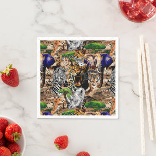 Wild afrikanische Savanna Tiere Serviette