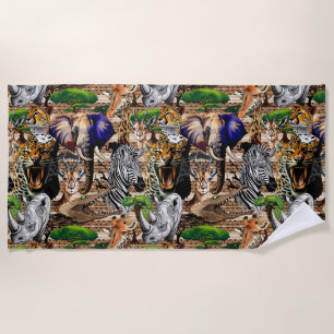 Wild afrikanische Savanna Tiere Strandtuch