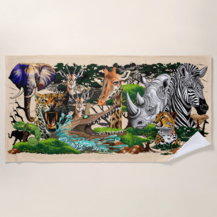 Wild afrikanische Savanna Tiere Strandtuch