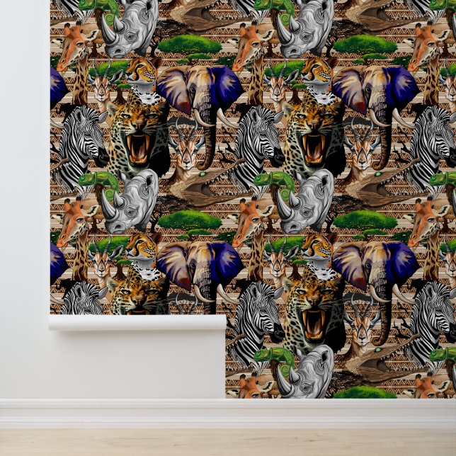 Wild afrikanische Savanna Tiere Tapete (Anwendung)