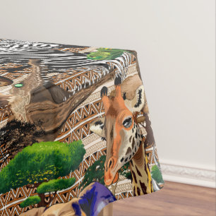 Wild afrikanische Savanna Tiere Tischdecke