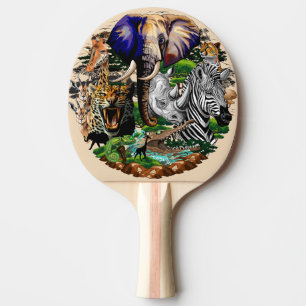 Wild afrikanische Savanna Tiere Tischtennis Schläger