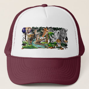 Wild afrikanische Savanna Tiere Truckerkappe