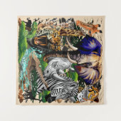 Wild afrikanische Savanna Tiere Wandteppich (Vorderseite (Horizontal))