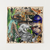 Wild afrikanische Savanna Tiere Wandteppich (Vorderseite (Horizontal))