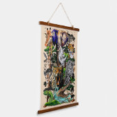 Wild afrikanische Savanna Tiere Wandteppich Mit Holzrahmen (Gewinkelt)