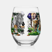Wild afrikanische Savanna Tiere Weinglas Ohne Stiel (Rechts)