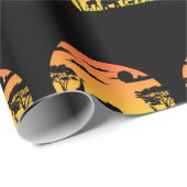 Wild afrikanische Tiere Safari Sunset Geschenkpapier (Rolleneckpunkt)