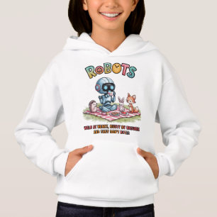 🤖 Wild am Heart Robot Cartoon Picnic in Woods Hoodie