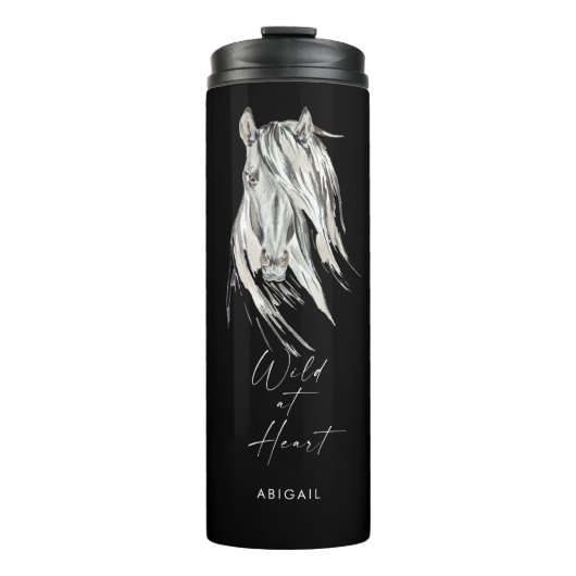 Wild am Herz Individuelle Name Black Thermosbecher (Vorderseite)