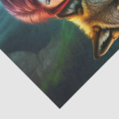 Wild Amazonian Woman and Wolf Seidenpapier (Detail)