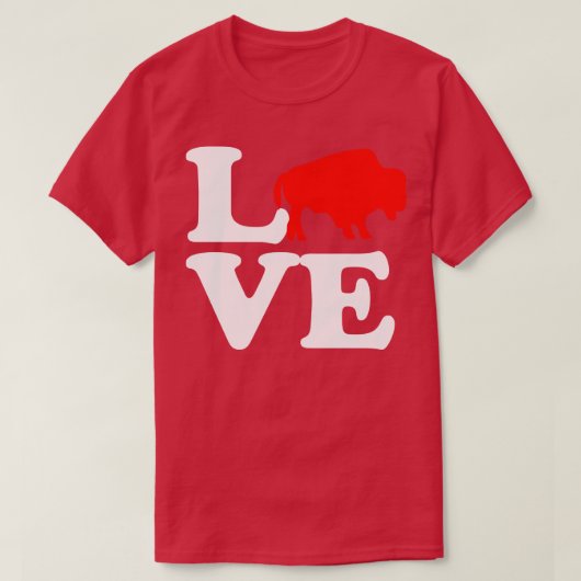 Wild American Bison Buffalo Valentinstag Liebe T-Shirt (Design vorne)