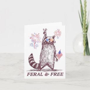 Wild & Amp; Freie Patriotische Racoon Ferry und Karte