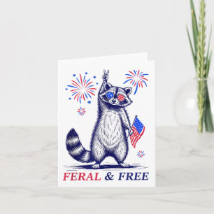 Wild & Amp; Freie Patriotische Racoon Ferry und Karte