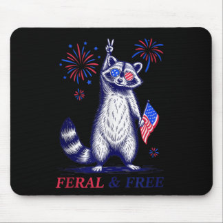 Wild & Amp; Freie Patriotische Racoon Ferry und Mousepad
