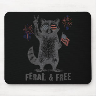 Wild & Amp; Freie Patriotische Racoon Ferry und Mousepad
