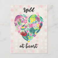 Wild an Herz-Rosa- und Grünblütenillustration