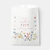 Wild and Five Wildflower 5th Birthday Party Geschenktütchen (Vorderseite)