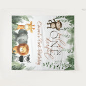 Wild And Onederful Jungle 1st Birthday Backdrop Wandteppich (Vorderseite (Horizontal))