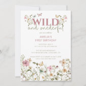 Wild and Onederful Wildflower 1st Birthday Einladung (Vorderseite)