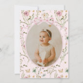 Wild and Onederful Wildflower 1st Birthday Einladung (Rückseite)